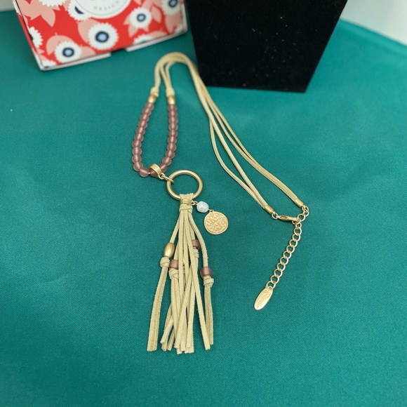 Plunder Leather Tassel and Bead Necklace - Picture 3 of 3